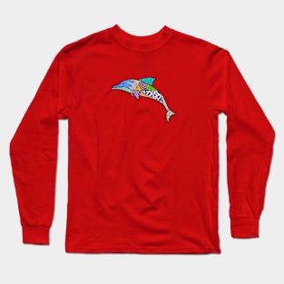 Cute Dolphin Design with Ornaments Long Sleeve T-Shirt